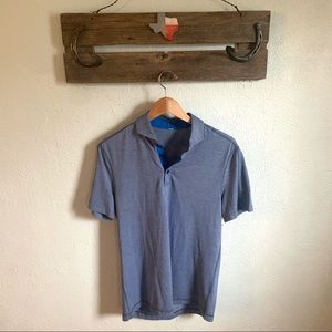 Lululemon men’s heather blue polo shirt